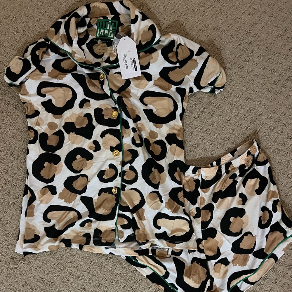 Emily McCarthy leopard shorts set pajamas